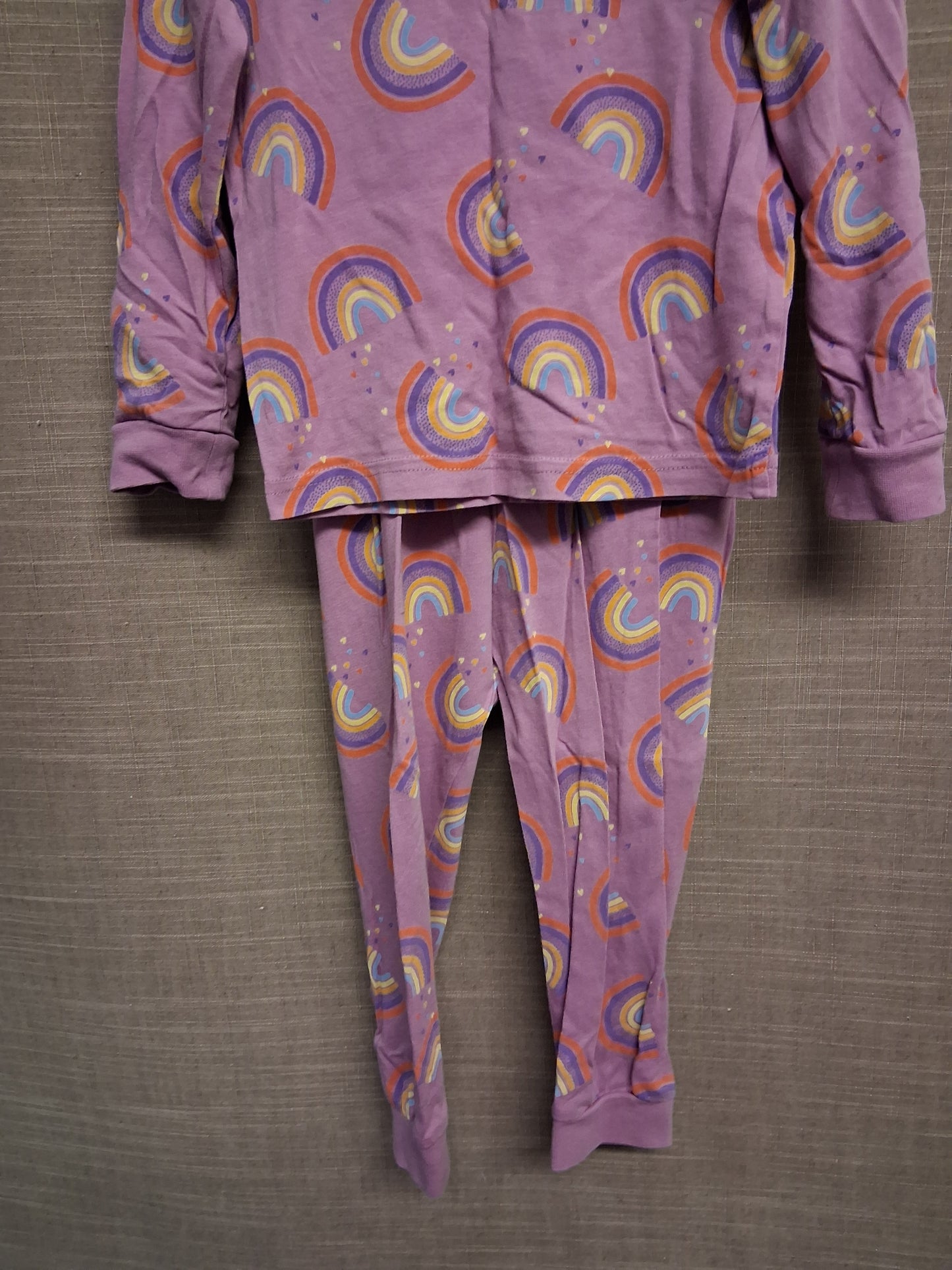 TU Girls Lilac Rainbow Print Pyjamas PJ Set Age 2-3 Years