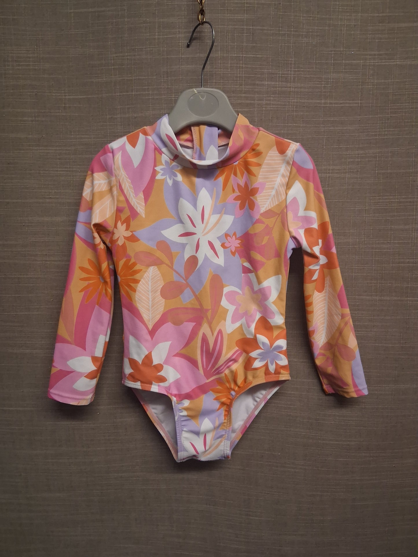 George Girls Multicolour Orange Floral Long Sleeve Swim Suit Age 2-3 Years