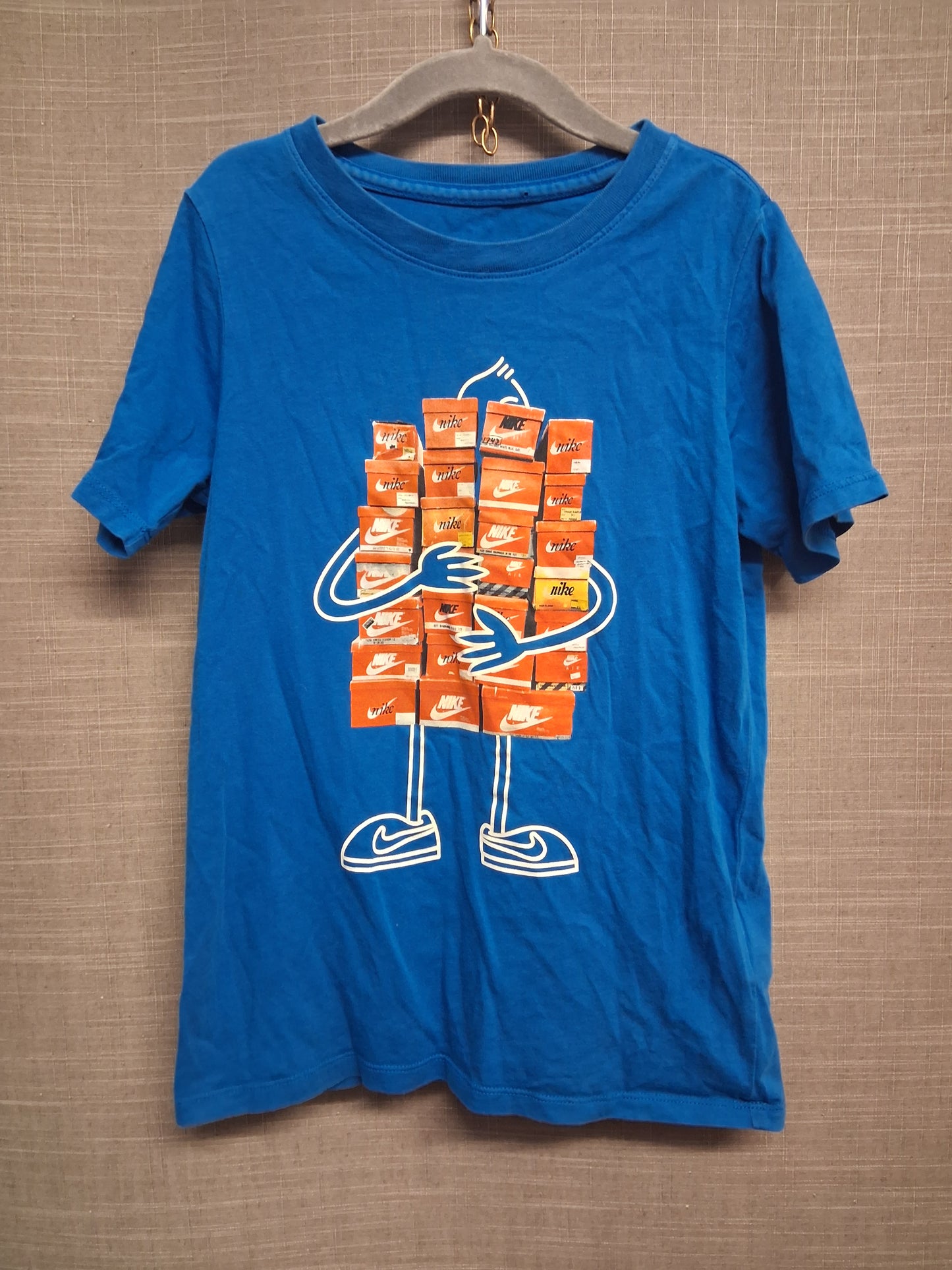 Nike T-Shirt Boys Blue Short Sleeve Graphic Age 6-8 Years