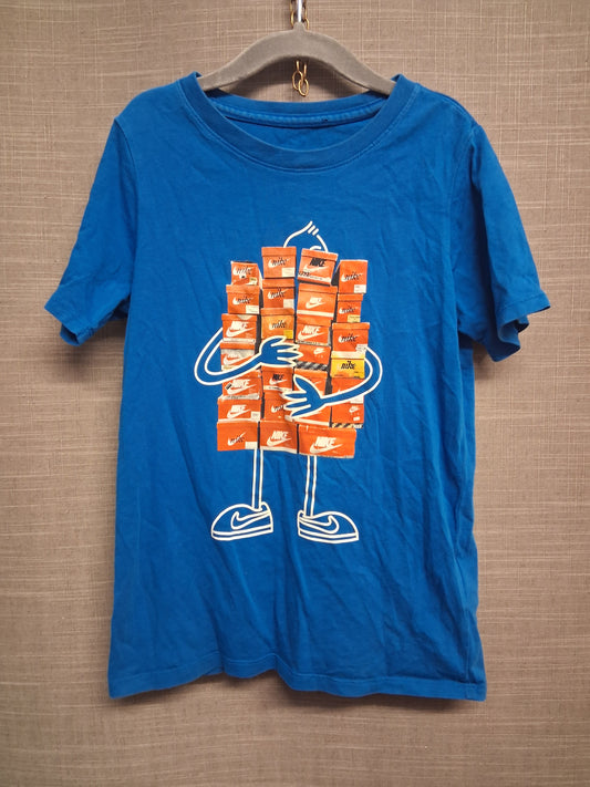 Nike T-Shirt Boys Blue Short Sleeve Graphic Age 6-8 Years