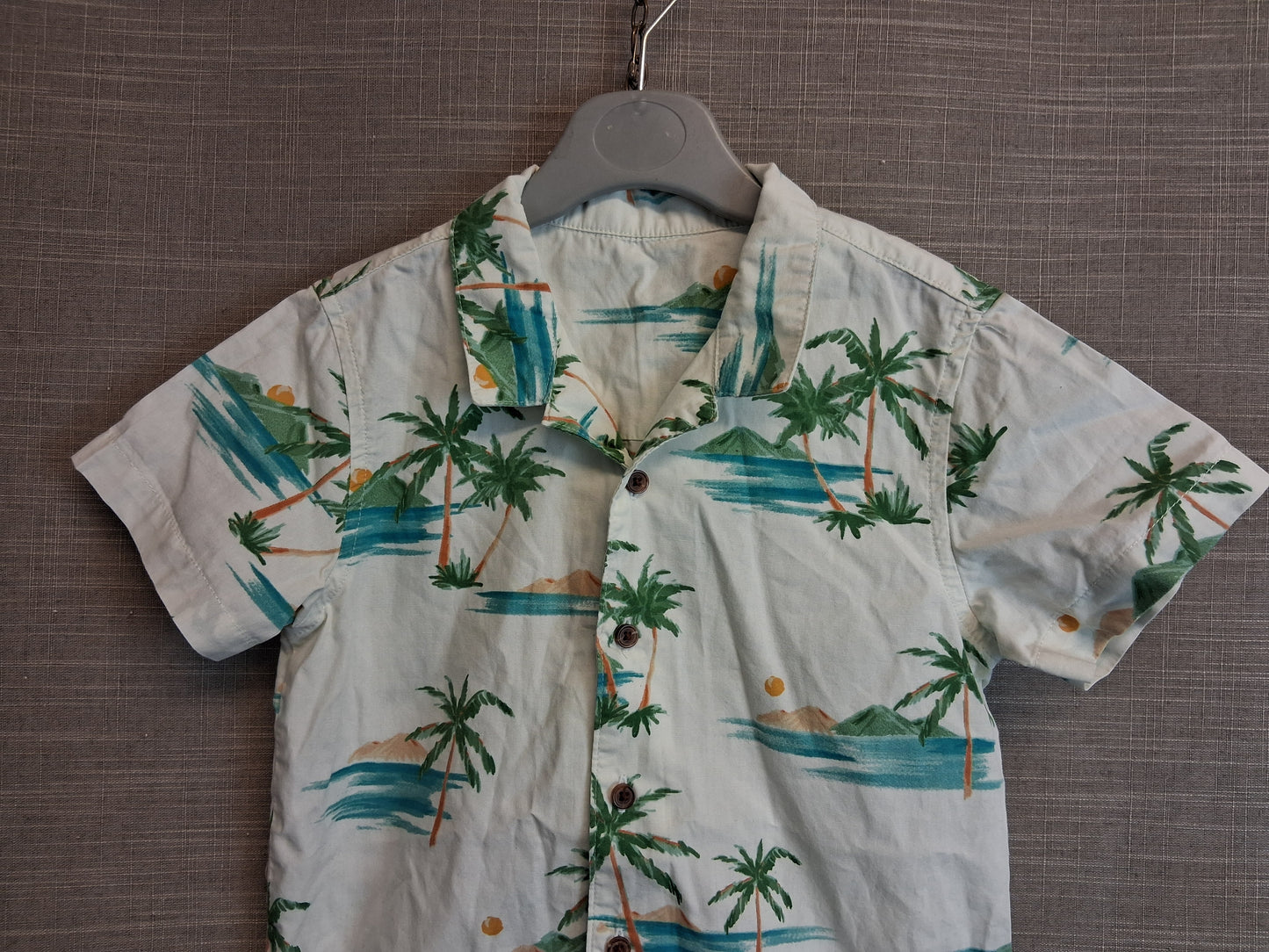 Matalan Hawaiian Style Shirt Short Sleeve Age 3-4 Years Pale Green