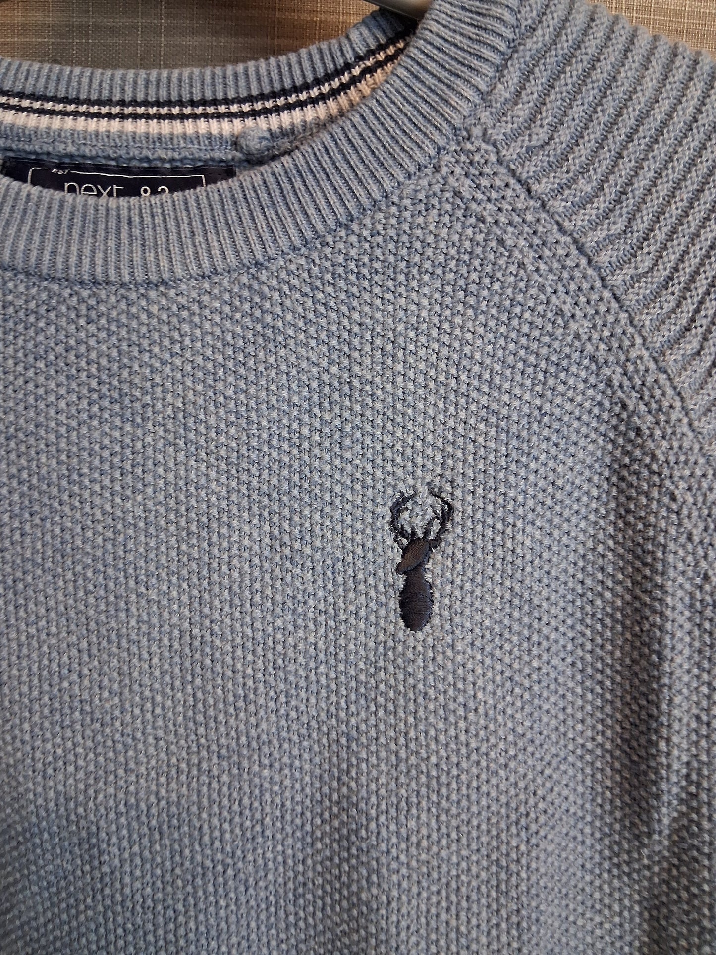 Next Boys Blue 100% Cotton Knitted Sweater Age 4 Years