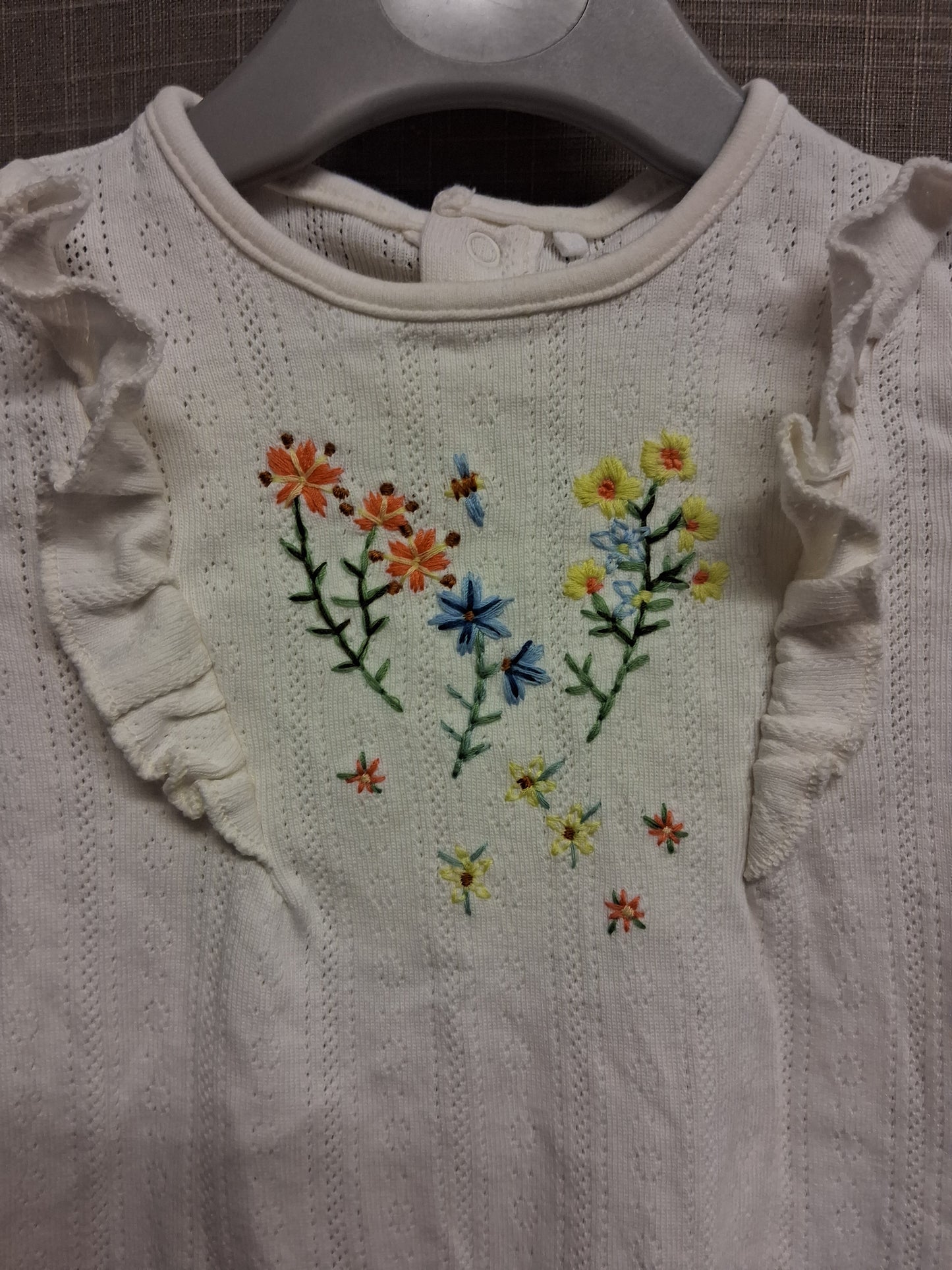 Next Girl Floral Romper Short Sleeve Cream Age up to 1 Month