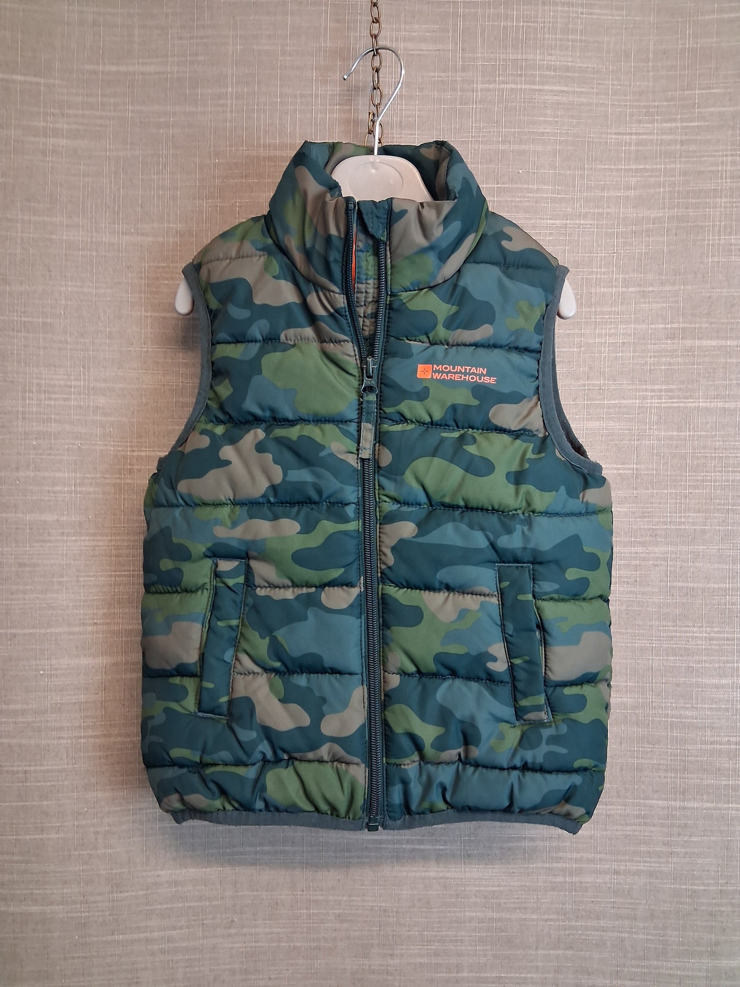 Mountain Warehouse Boys Green Camouflage Bodywarmer Gilet Age 3-4 Years