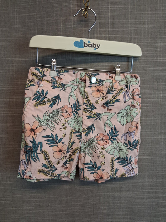 Primark Girls Floral Pink Shorts Age 12-18 Months Adjustable Waist