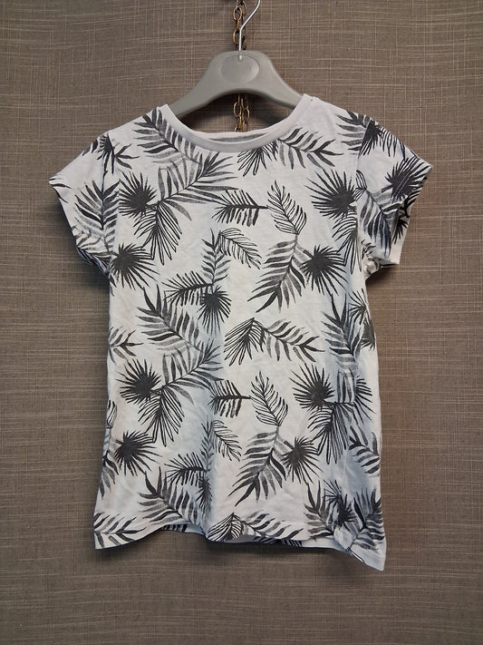 George Boys Tropical Print White Black Short Sleeve Age 5-6 Years