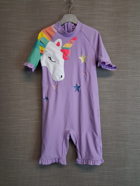 Next Girls Purple UV Swimsuit One Piece Age 7 Years