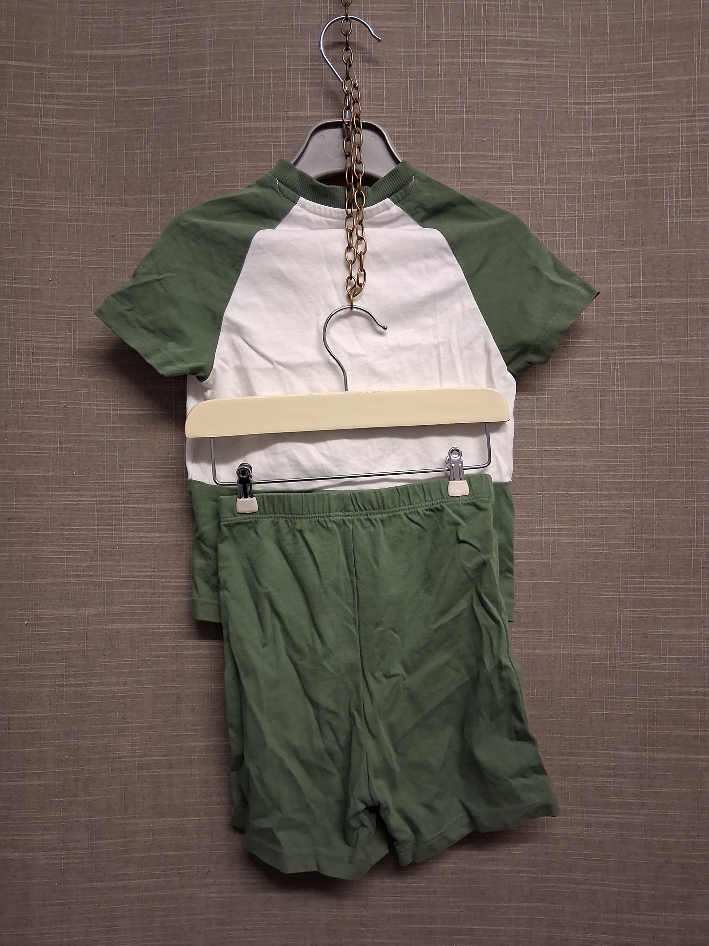 Nutmeg Boys 2 Piece Outfit Shorts & T-Shirt Set Dada's Mini Green Age 12-18 Months
