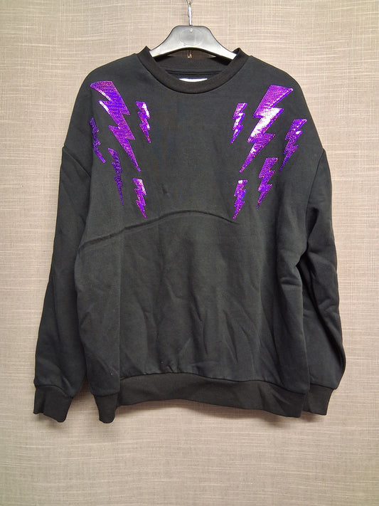 Primark Girls Black Purple Lightening Sweater Age 10-11 Years New