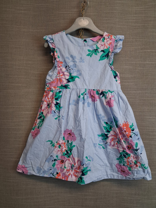 Joules Girls Blue Floral Dress Age 3-4 Years