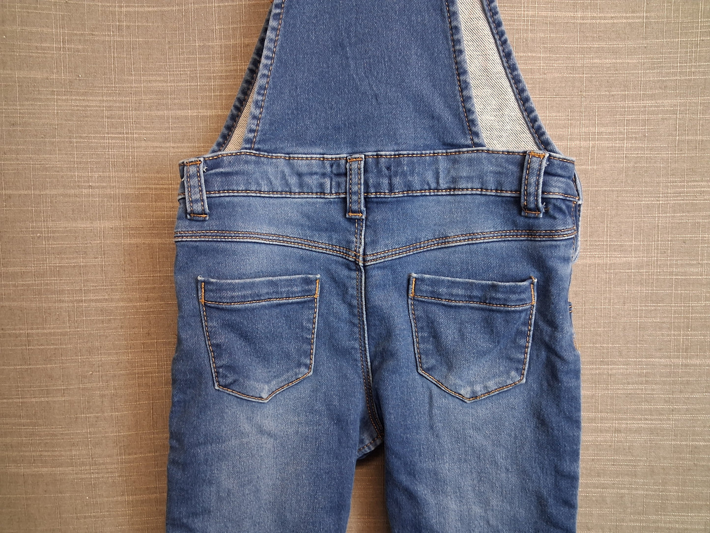 Primark Girls Blue Denim Dungarees Age 18-24 Months