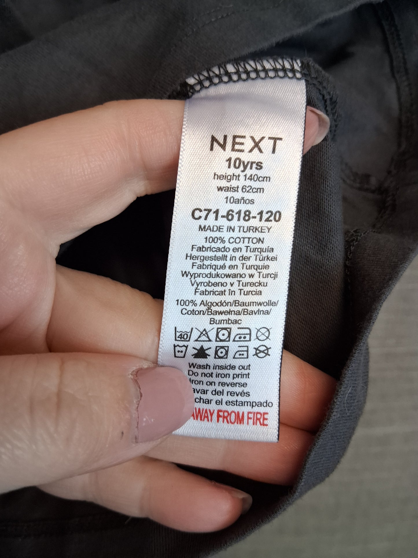 Next Girls Grey T-Shirt Age 10 Years