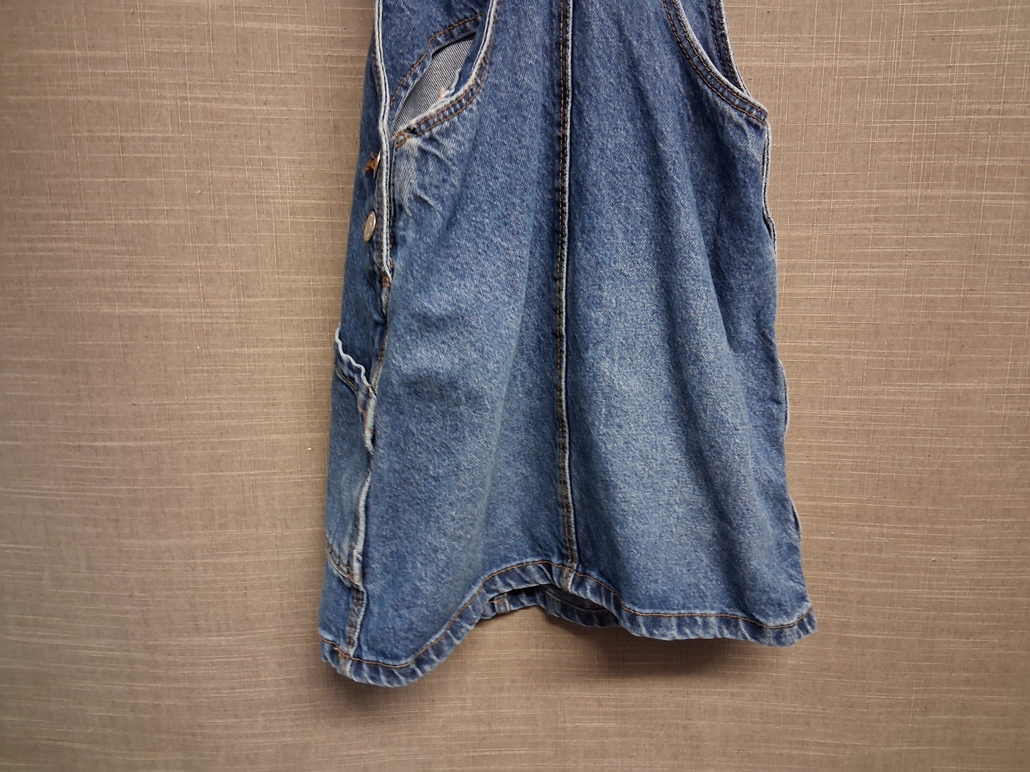 Primark Girls Blue Denim Pinafore Dress Age 7-8 Years