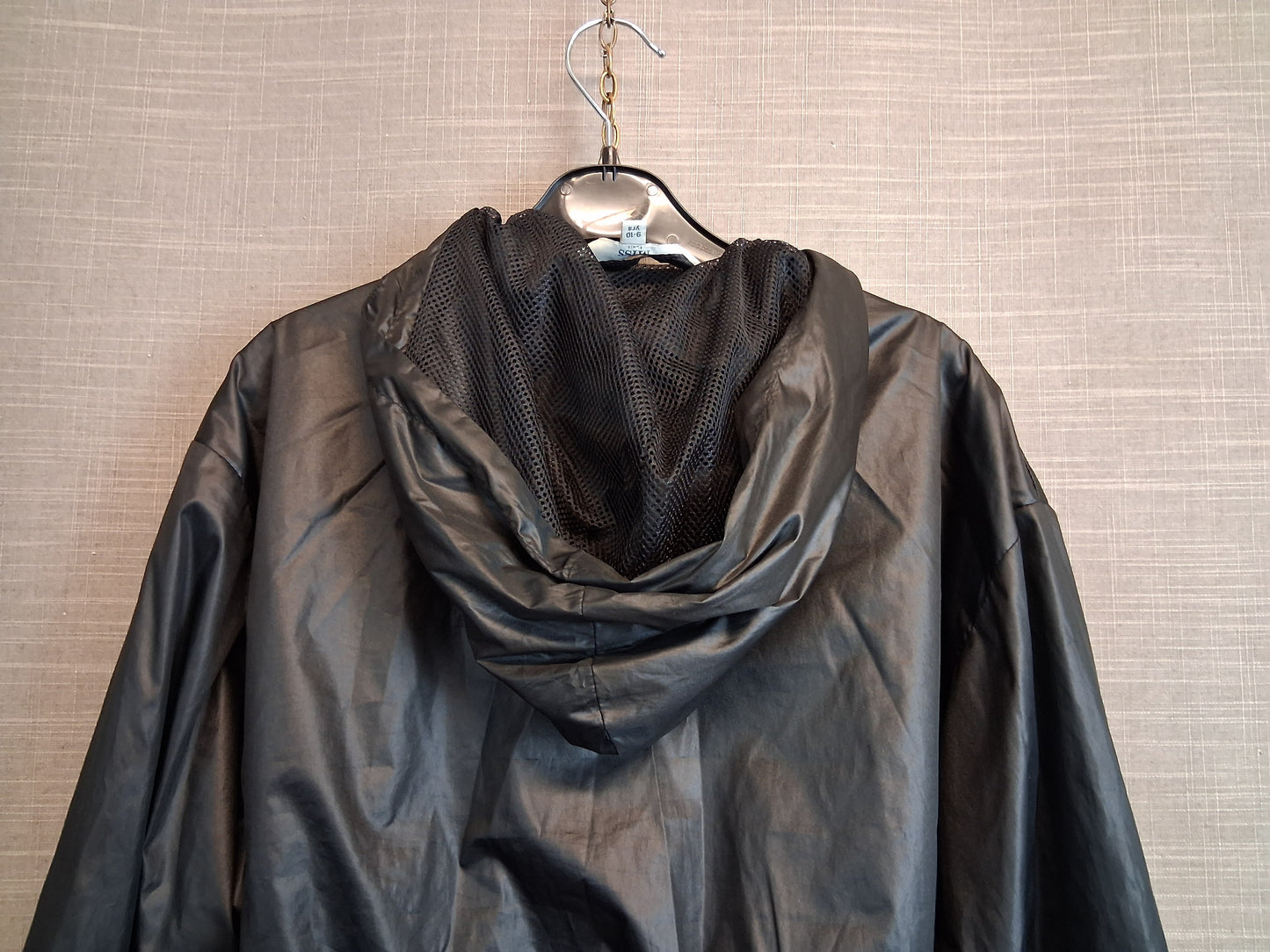 Peacocks Miss E-Vie Girls Black Shiny Cropped Jacket With Hood Age 9-10 Years