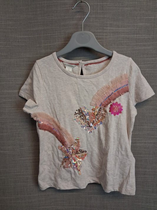 Monsoon Girl Sequin Star T-Shirt Short Sleeve Age 5-6 Years New