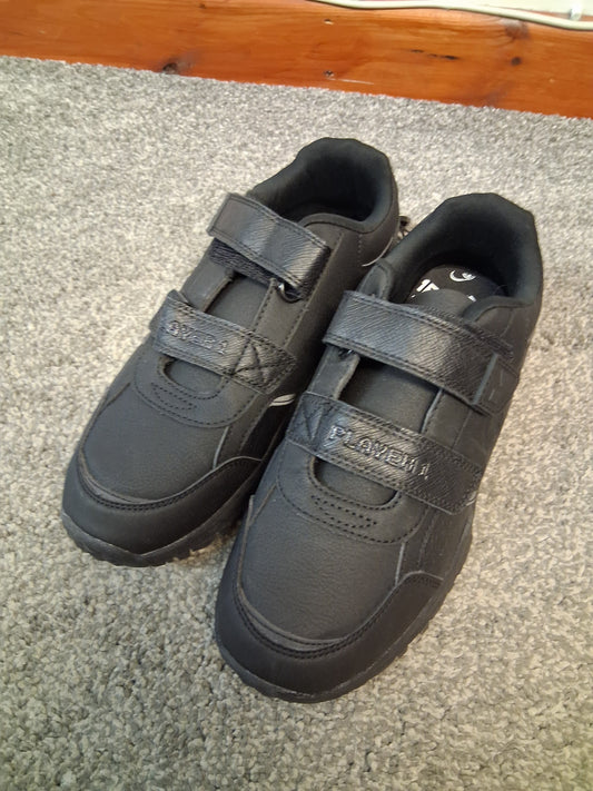 F&F Black Faux Leather Double Strap School Shoes Size 5 NEW
