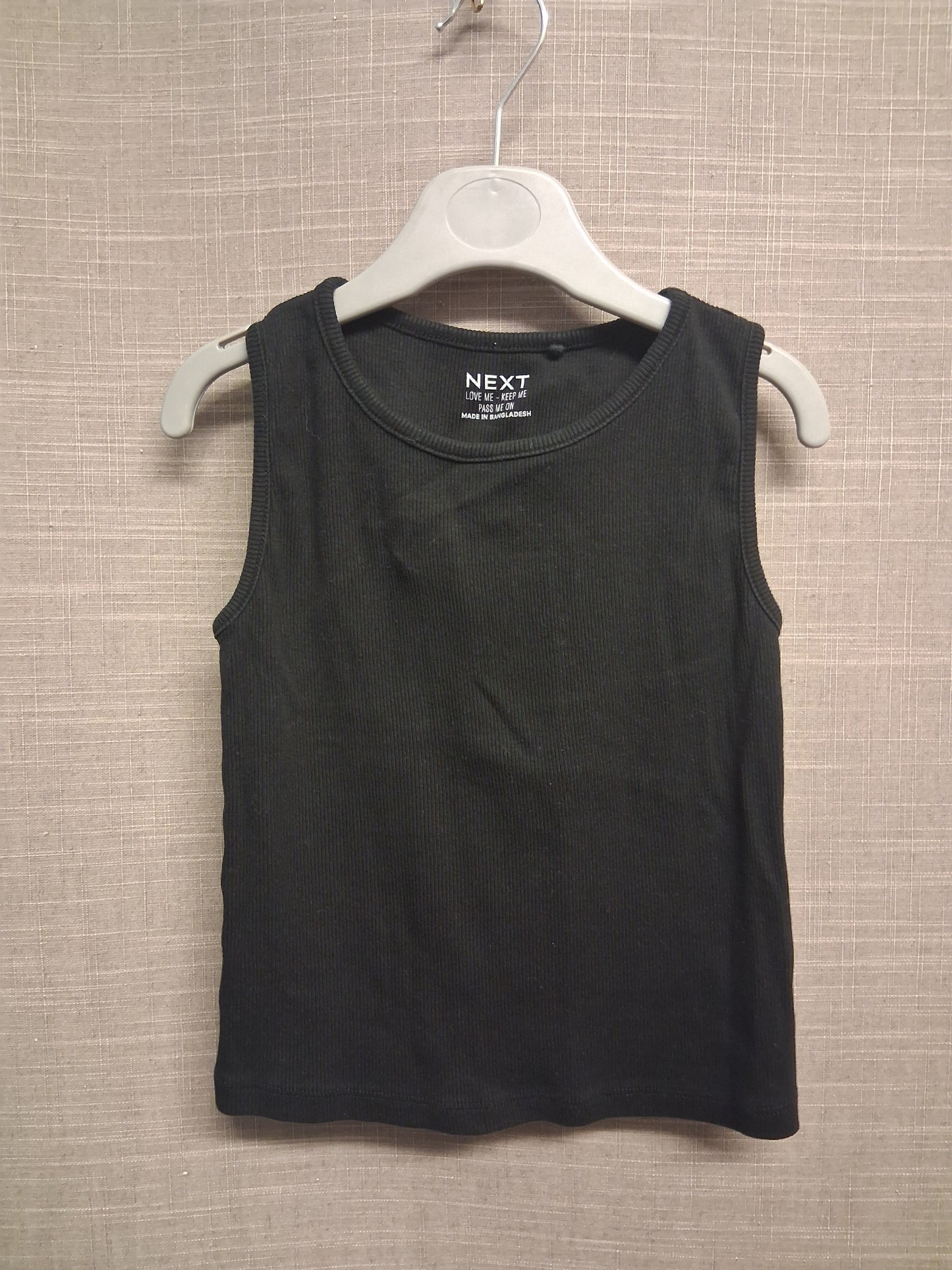 Next Black Ribbed Vest Tank Top Age 9 Years