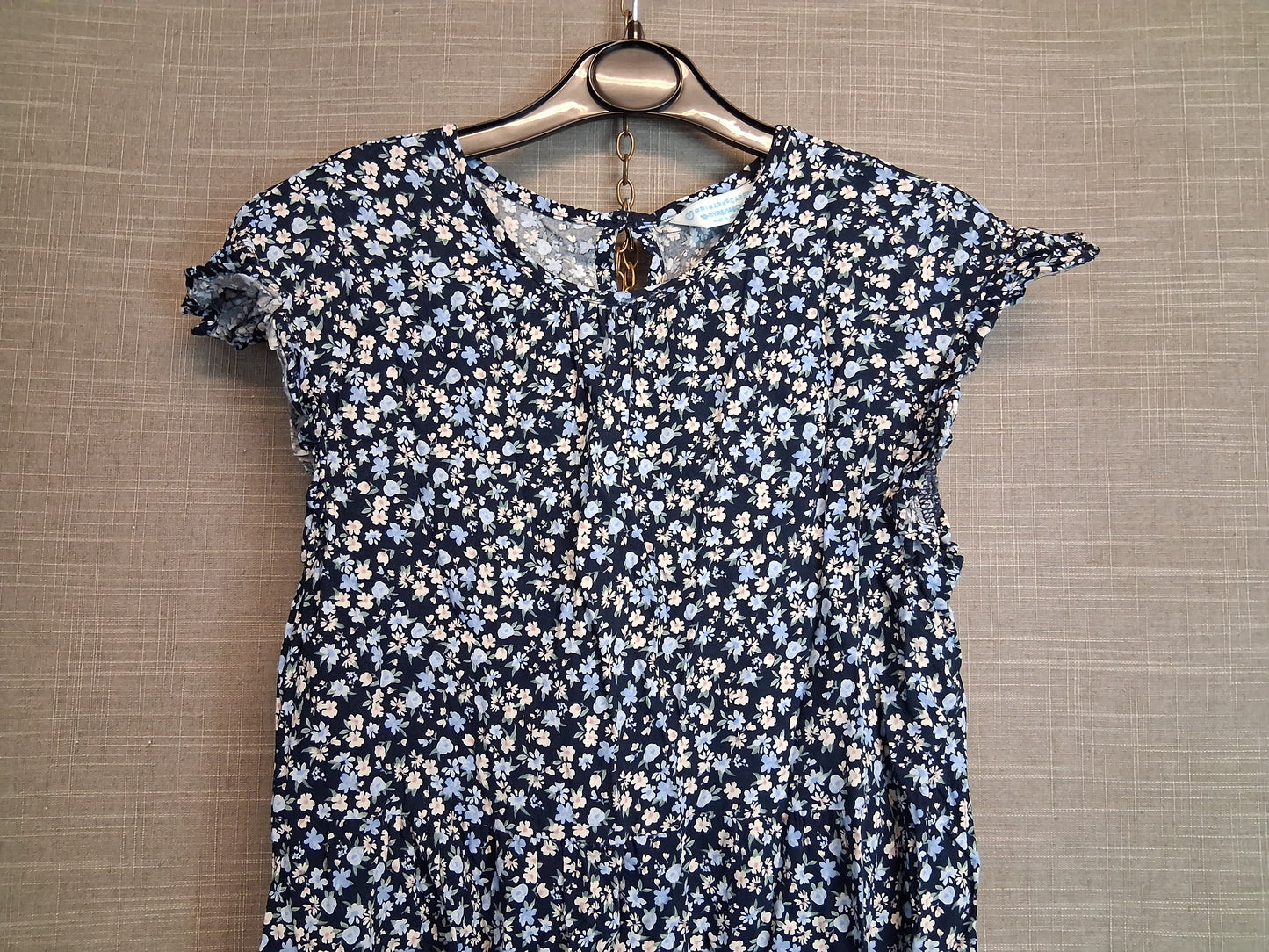 Primark Girls Blue Floral Sleeveless Dress Age 10-11 Years