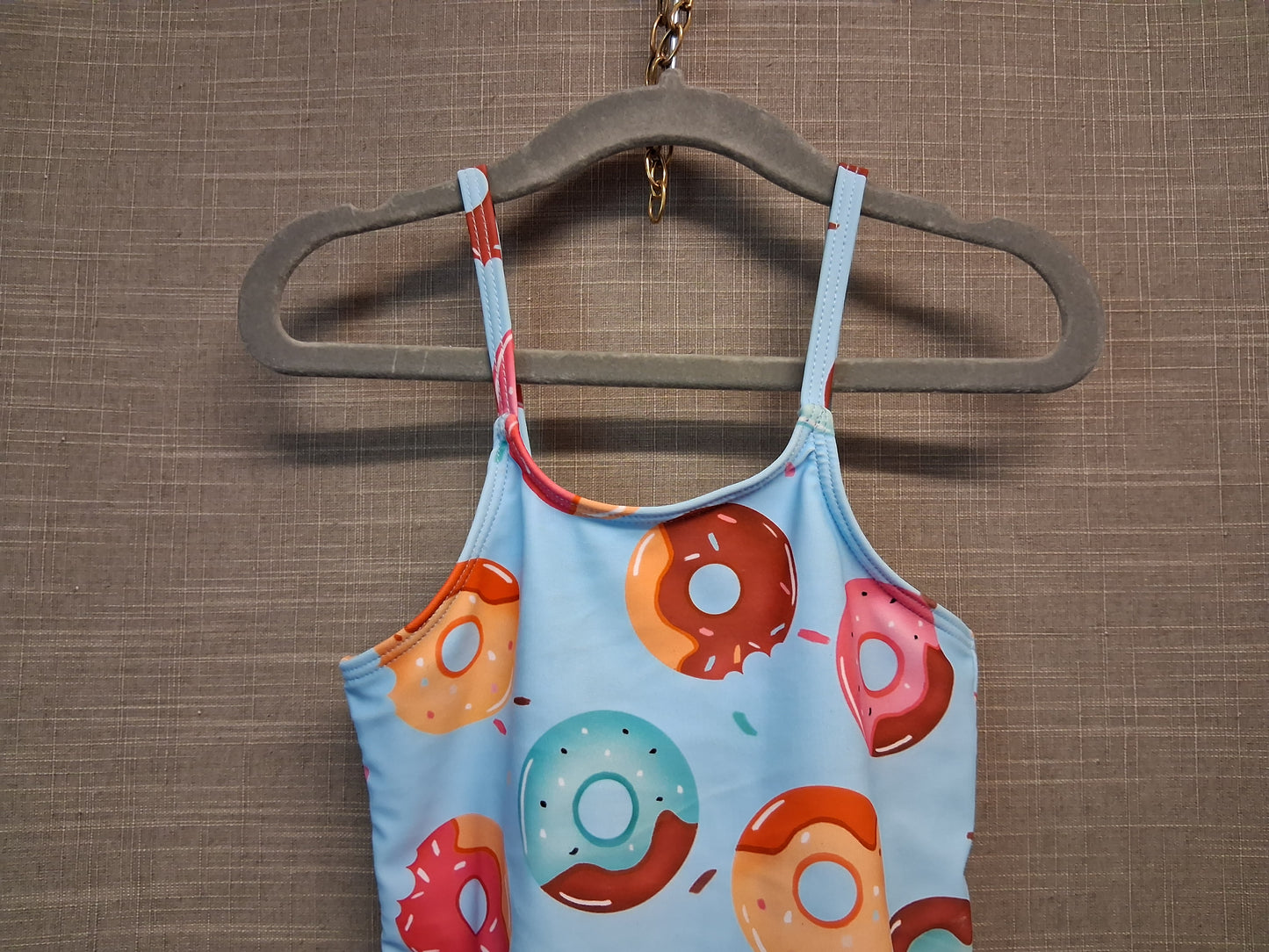 Shein Girls Donuts Swimsuit One Piece Blue Age 4 Years