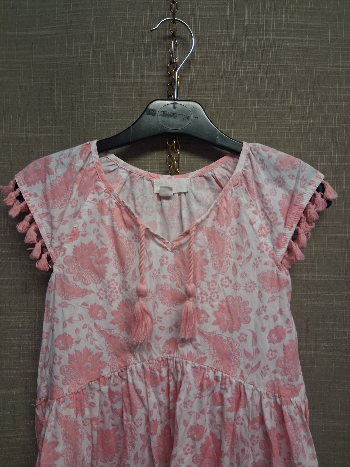 Pumpkin Patch Girls Pink Floral Cotton A Line Dress Short Sleeve Age 7 Years