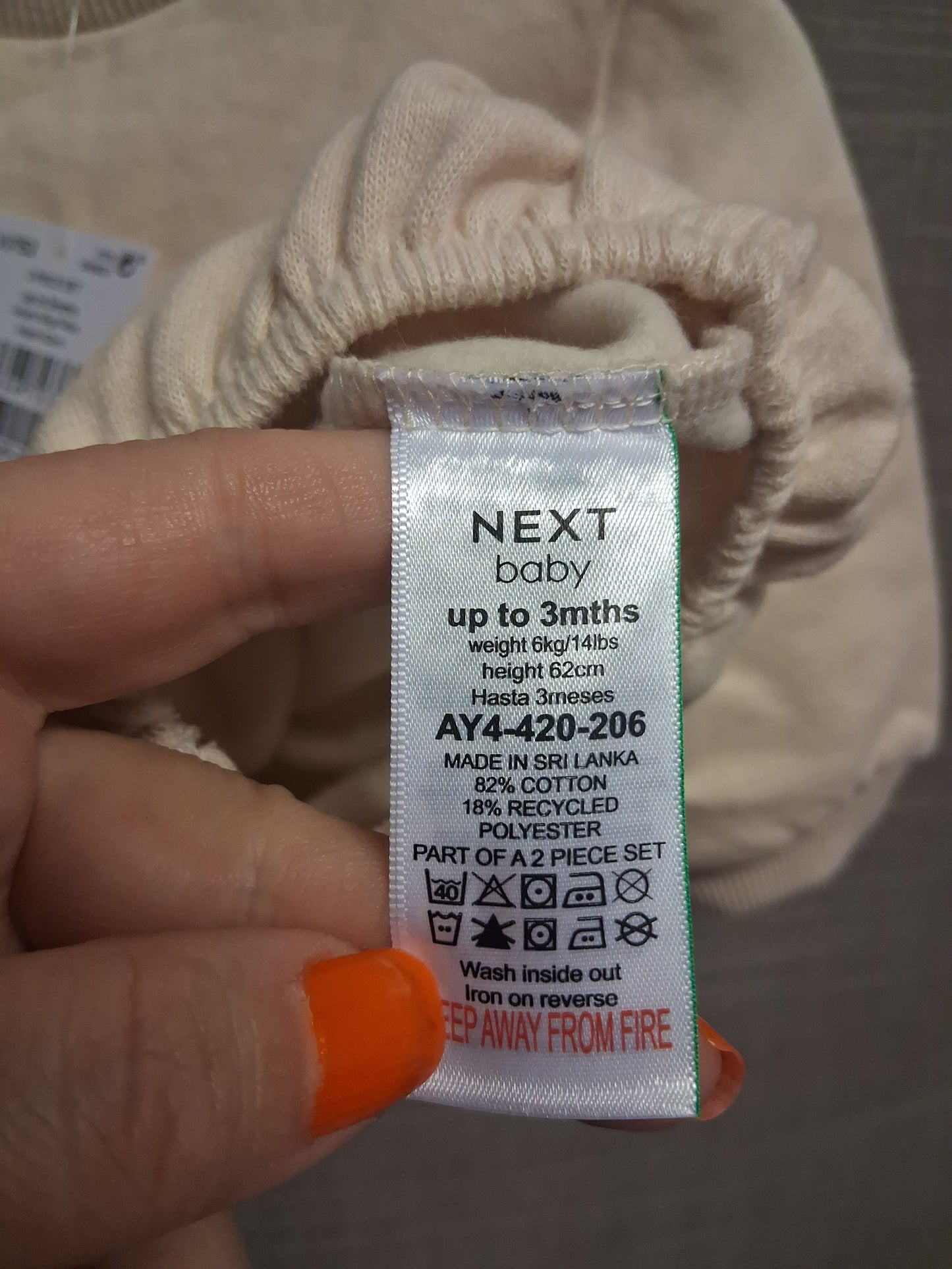 Next Sweater Bodysuit Girls Biege Age 0-3 Months New