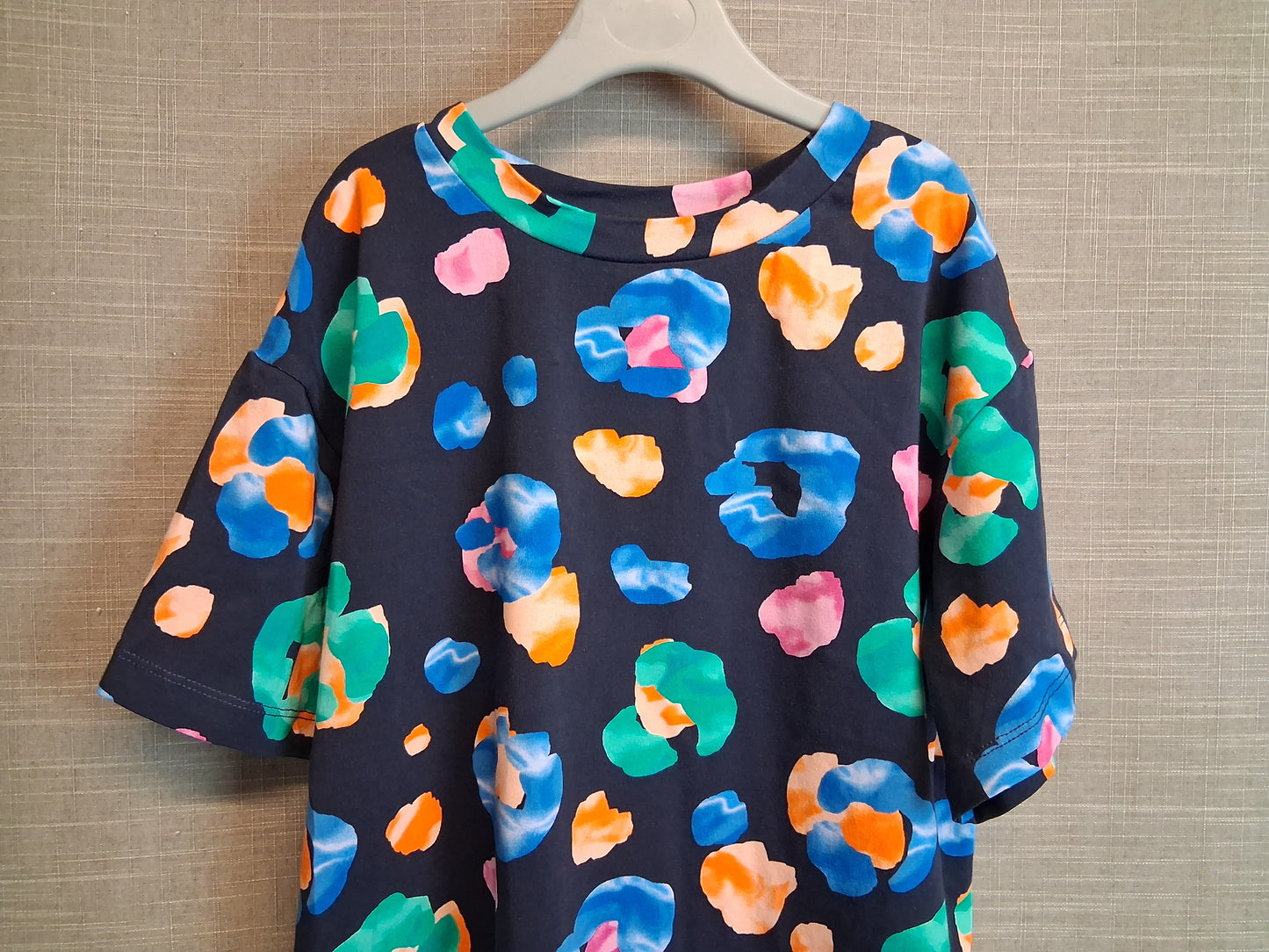 Next Girls Oversized T-Shirt Blue Animal Print Short Sleeve Age 6 Years