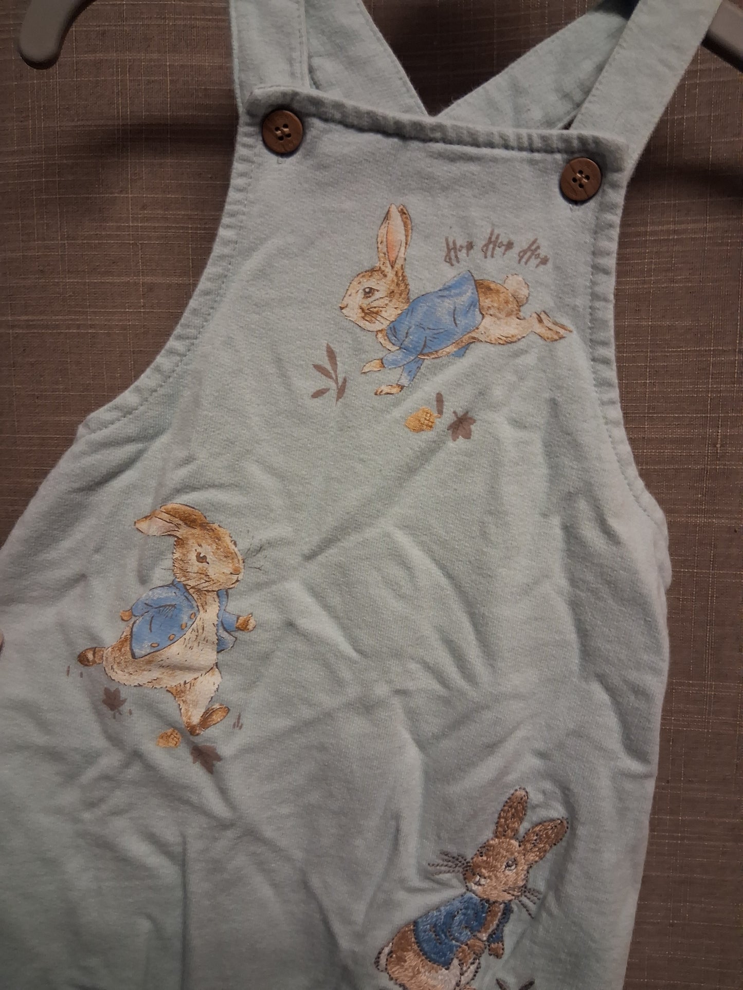 Nutmeg Boys Peter Rabbit Blue Jersey Dungarees Age 9-12 Months