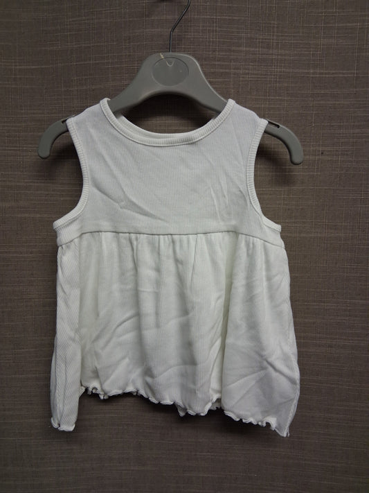 Next Girls White Sleeveless Jersey T-Shirt Age 12-18 Months