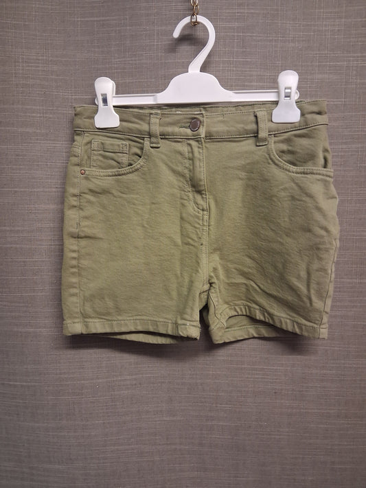 Next Shorts Girls Khaki Green Age 10 Years 100% Cotton