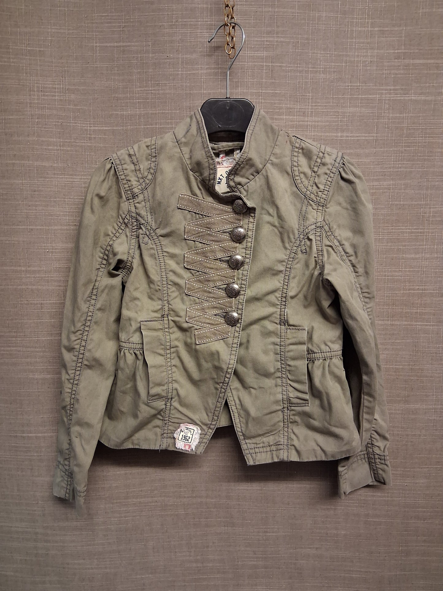 Next Girls Military Style Jacket Khaki Green Age 7-8 Years Vintage