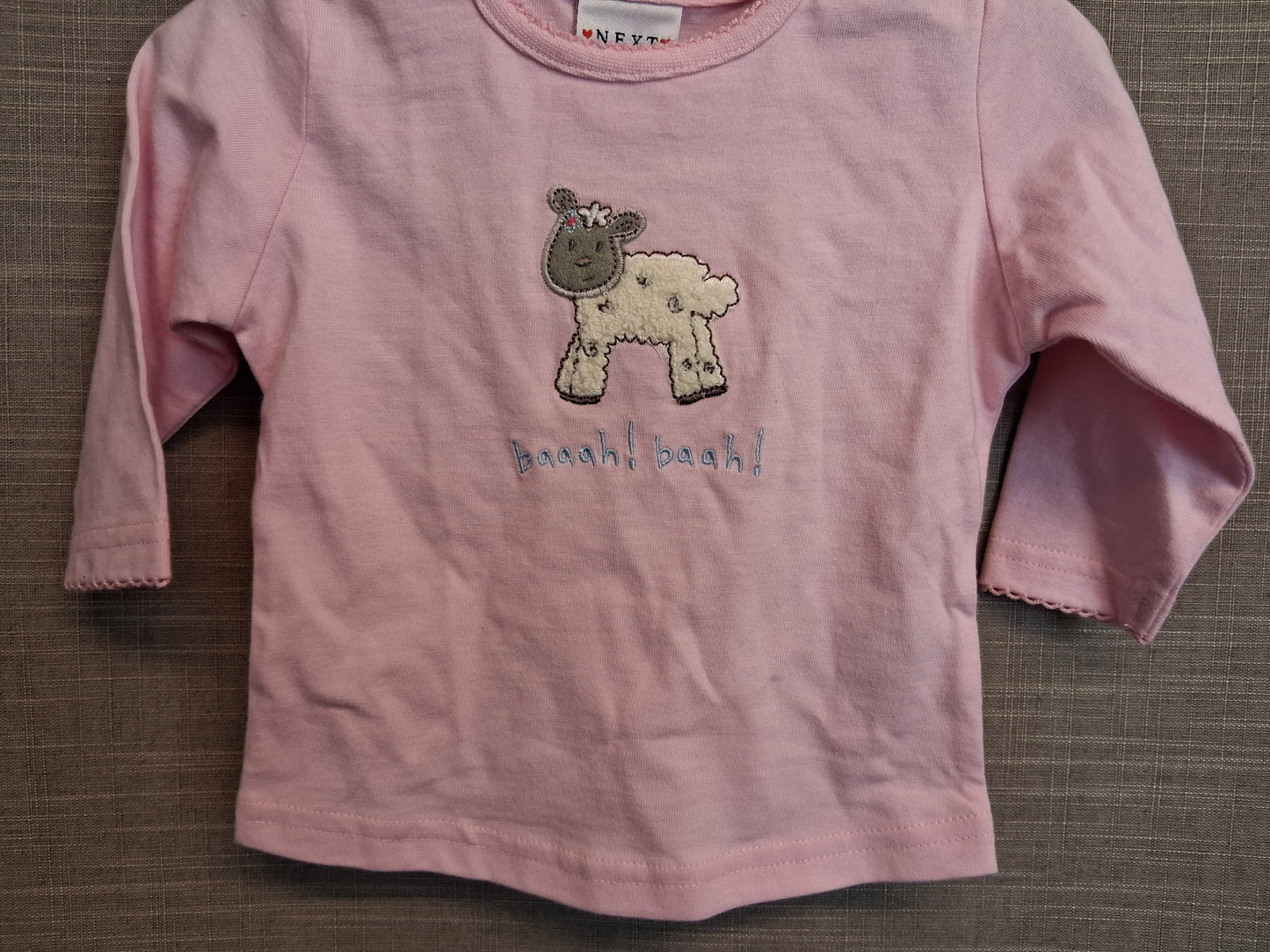 Next Girls Vintage Long Sleeve T-Shirt Little Lamb Age 3-6 Months New