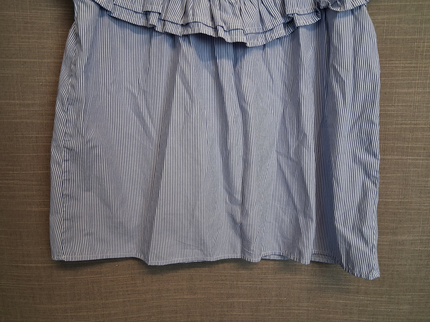 Matalan Girls Blue White Stripe Short Sleeve Top Pearl Detail Age 13 Years