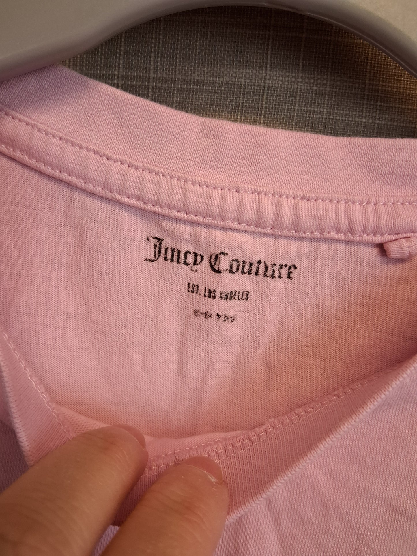 Juicy Couture Girls Crop T-Shirt Diamanté Spellout Age 5-6 Years