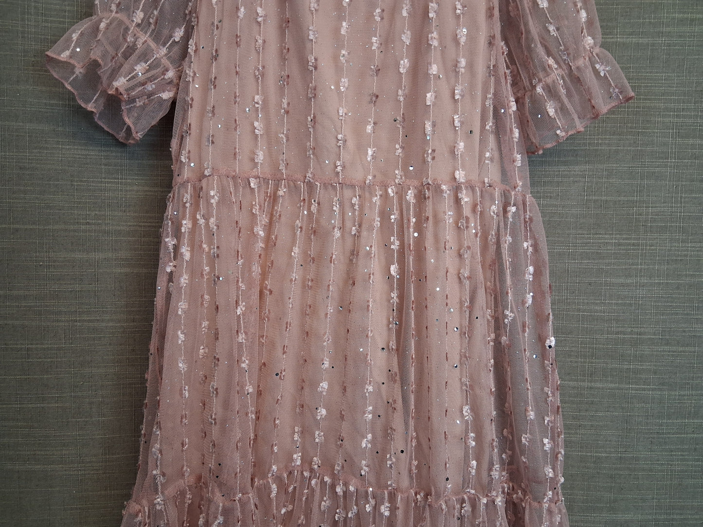 Next Girls Party Dress Age 8 Years Pale Pink Sequins