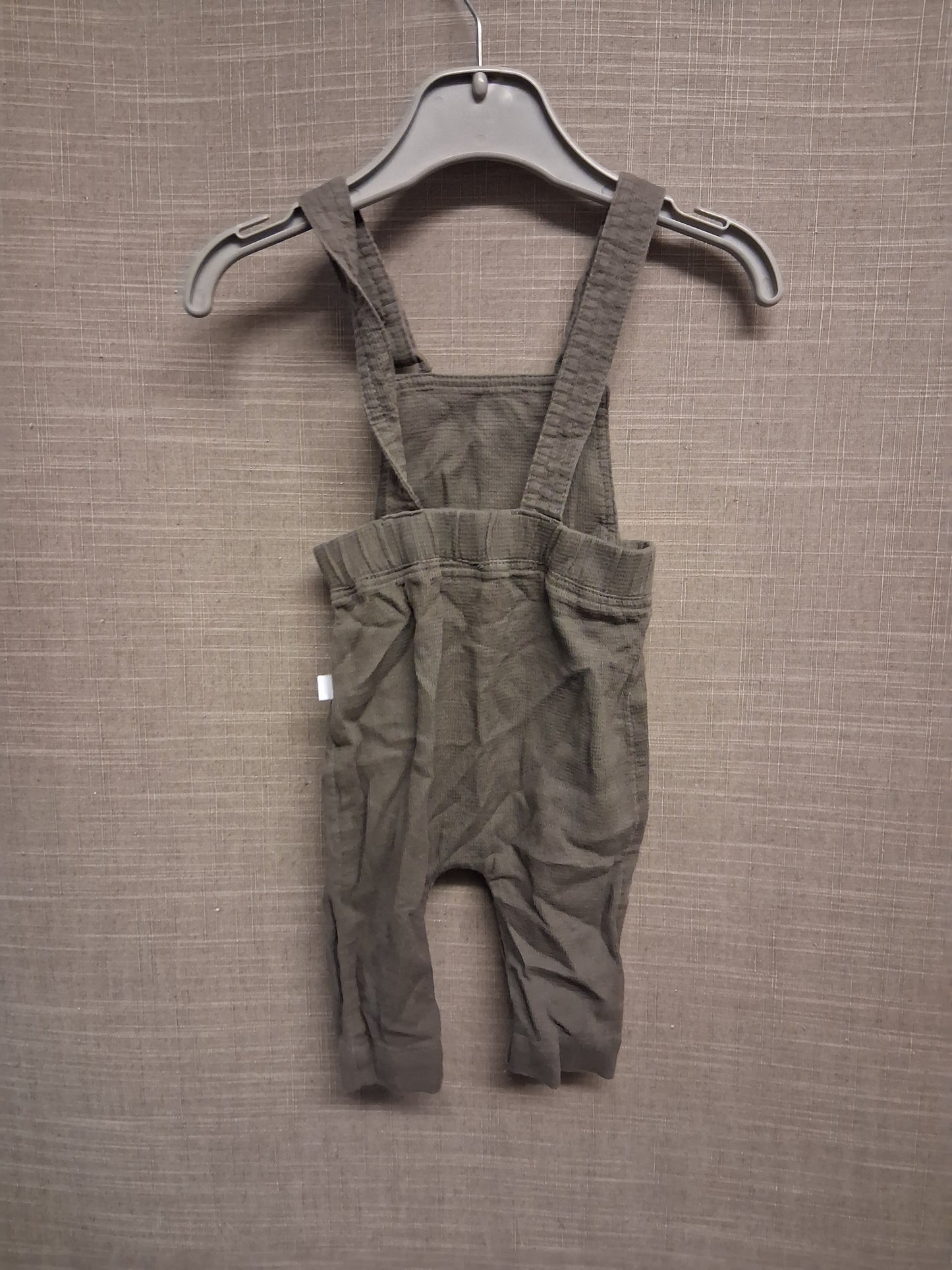 River Island Boys Khaki Green Jersey Dungarees Age 0-3 Months
