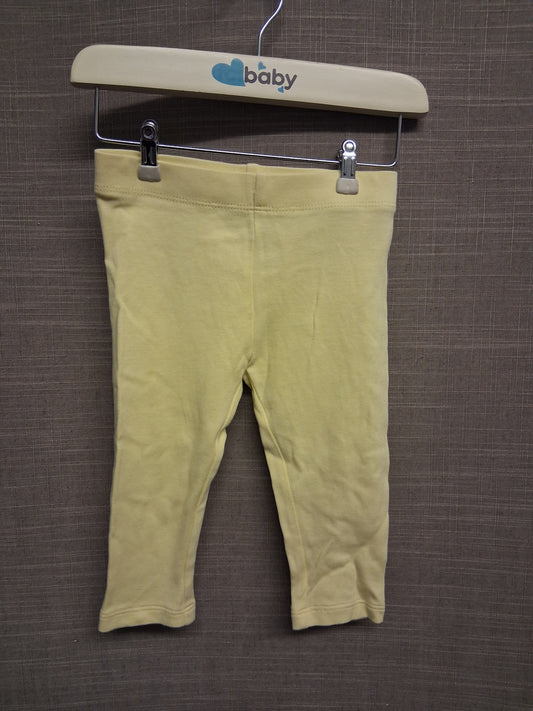 Next Girls Yellow Jersey 100% Cotton Leggings Age 9-12 Months