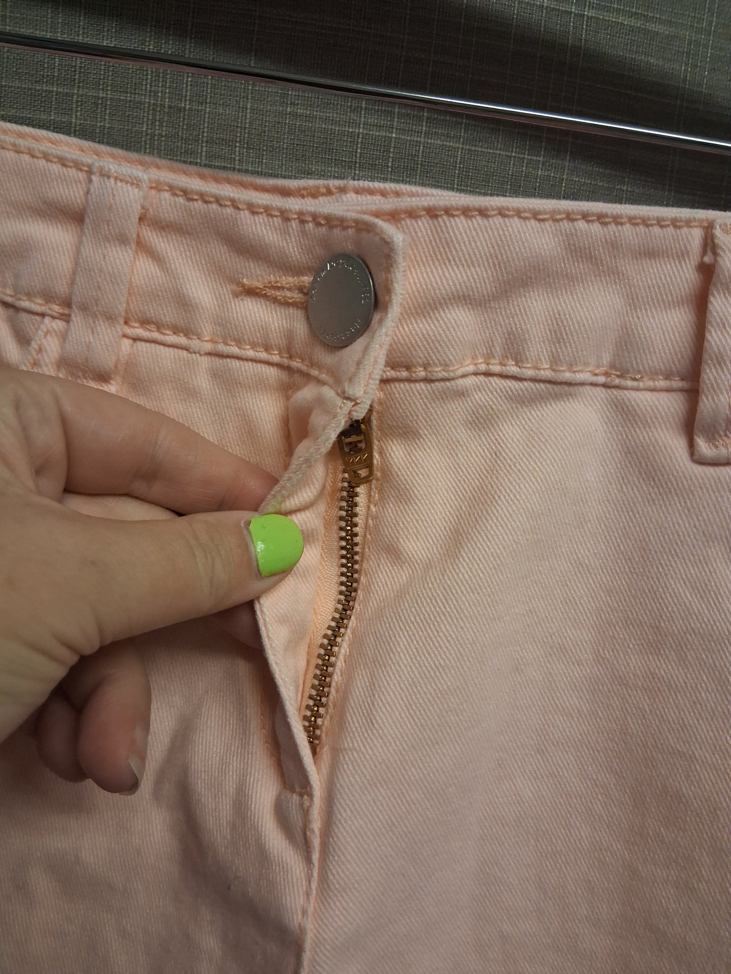 Next Girls Peach Denim Shorts Age 15 Years Adjustable Waist