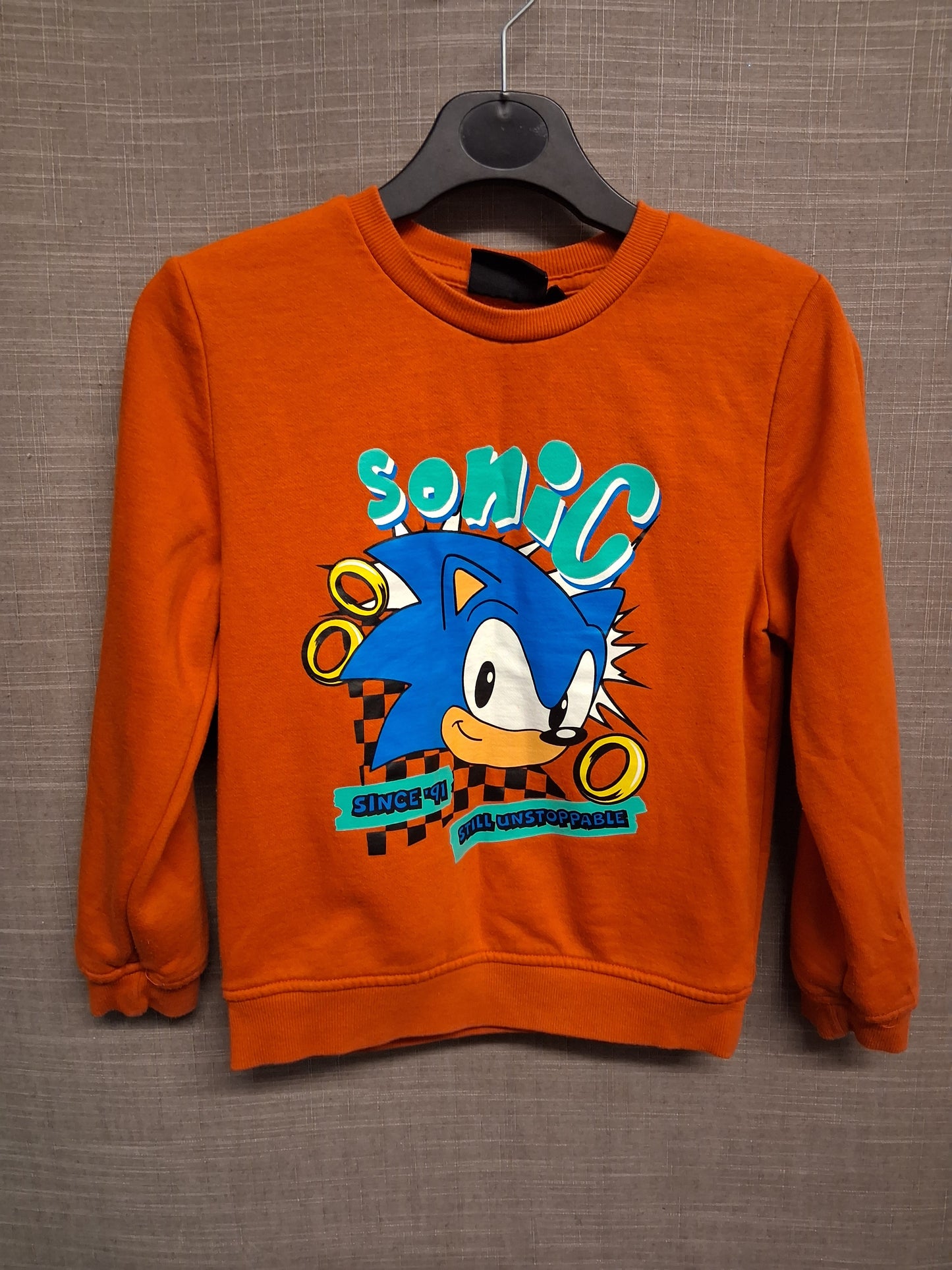 Primark Sonic the Hedgehog Orange Sweater Jumper Age 6-7 years