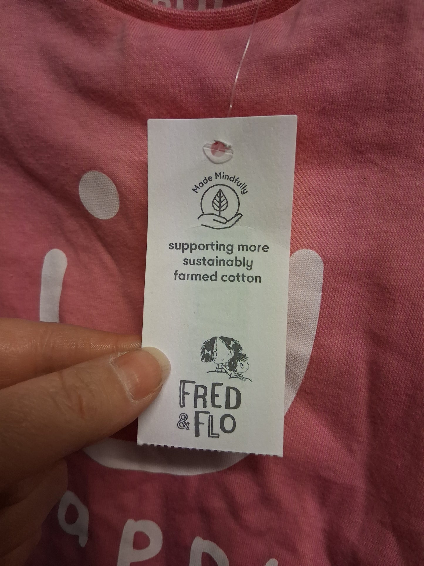 F&F Girls Pink Long Sleeve Smiley Face T-Shirt Age 3-6 Months