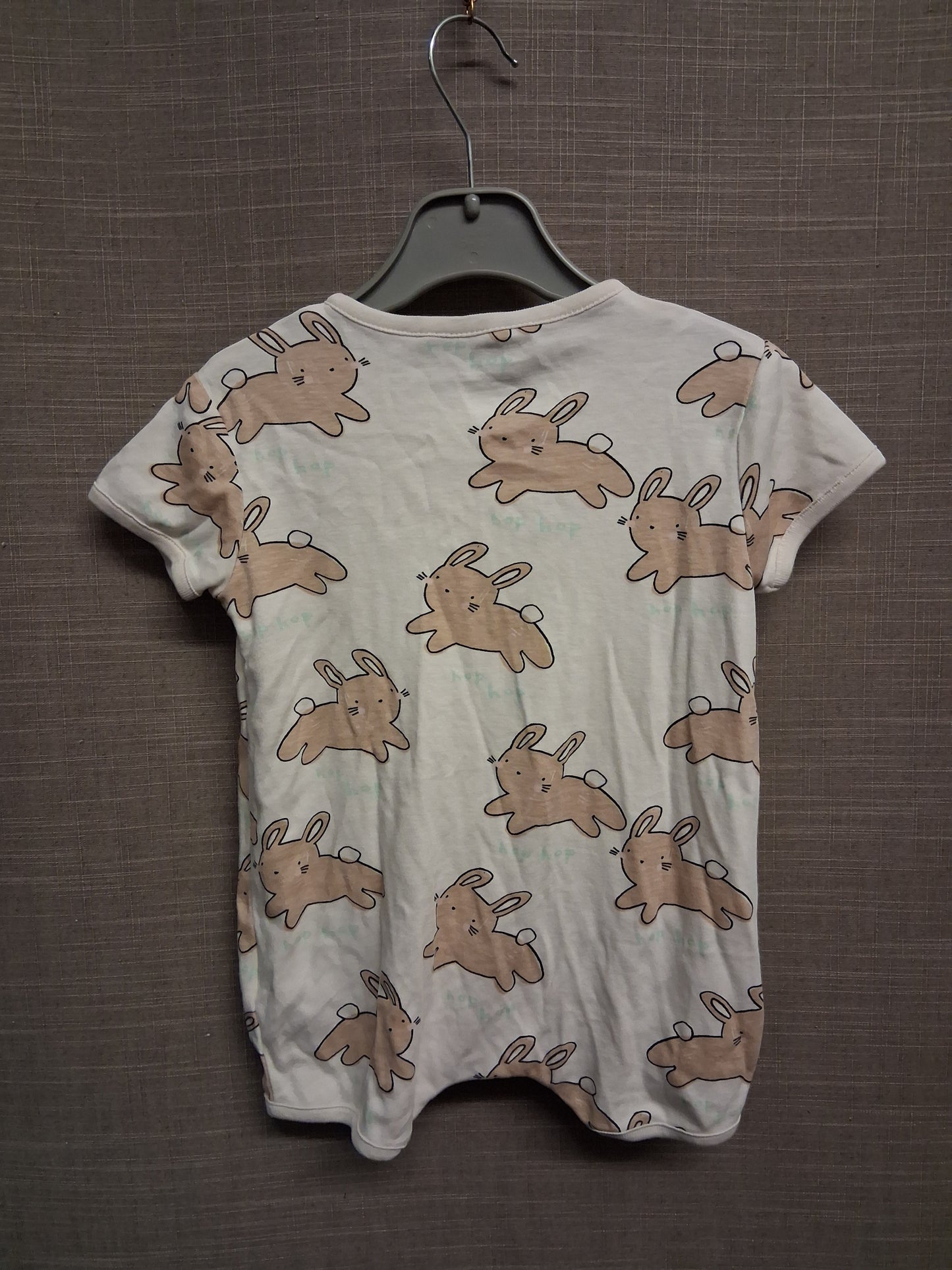 Next Boys Cream Bunny Theme Short Sleeve Romper Age 9-12 Months 100% Cotton