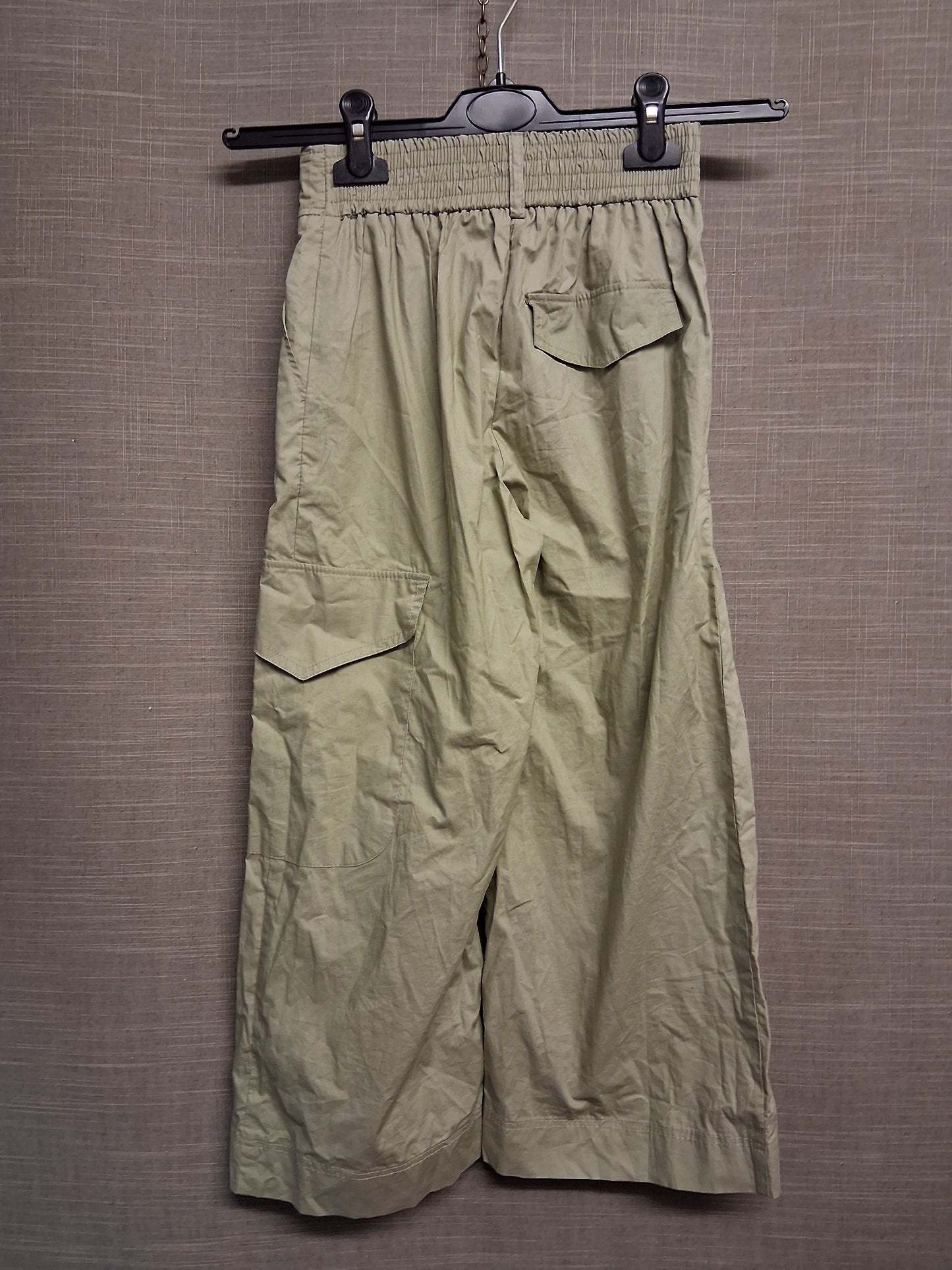 Zara Girls Khaki Wide Leg Cargo Trousers Age 9 years