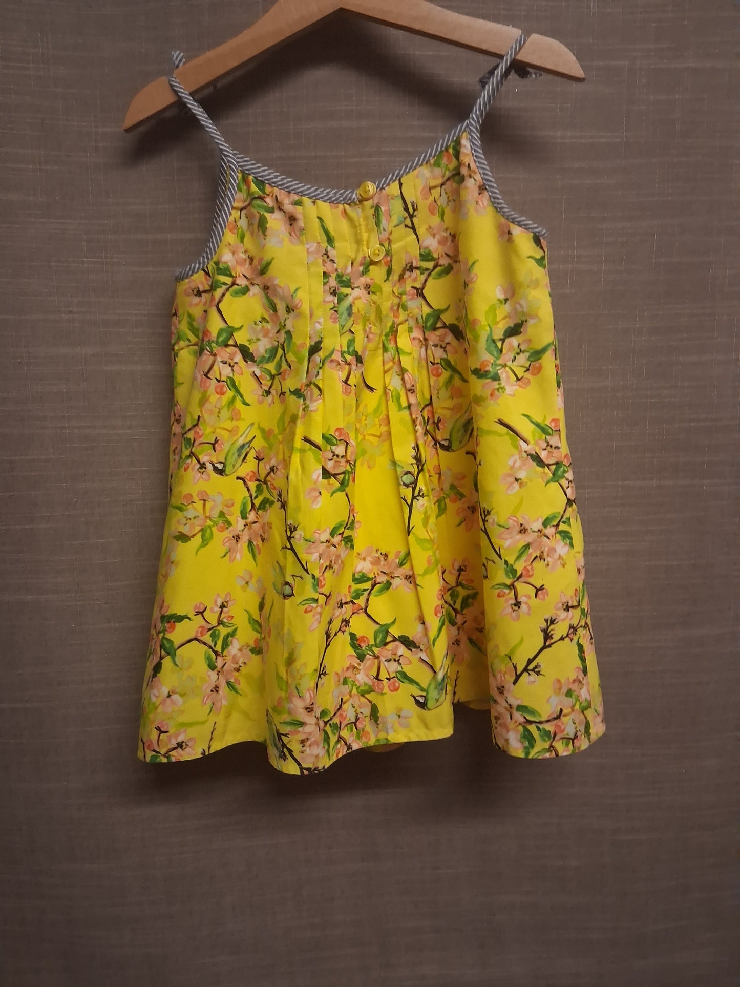 Marks and Spencer Autograph Girls Yellow Floral Vest Top Age 6-7 Years