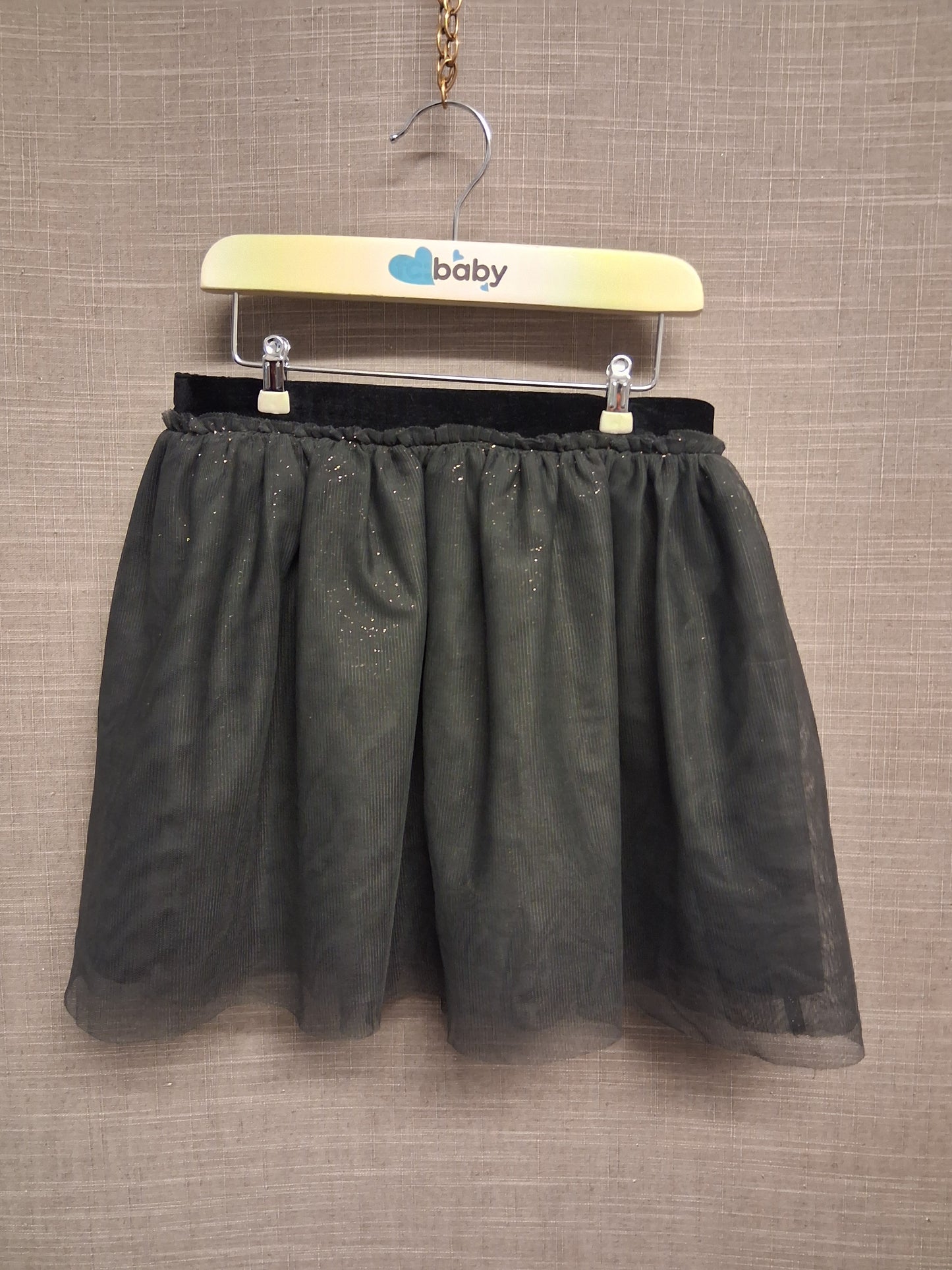 Marks and Spencer Black Silver Glitter Mesh Party Skirt Age 5-6 Years