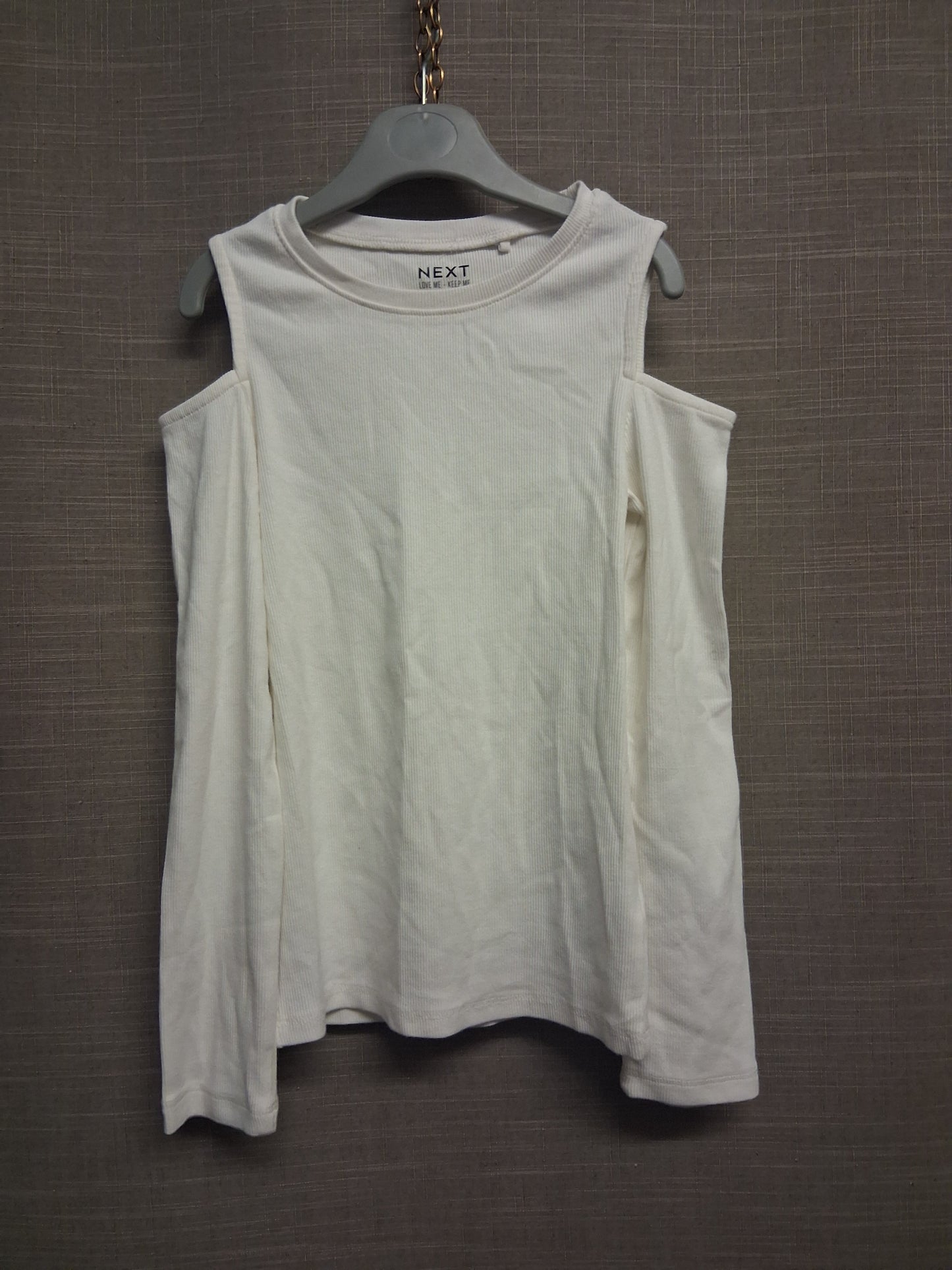 Next Girls White Cold Shoulder Long Sleeve Age 8 Years