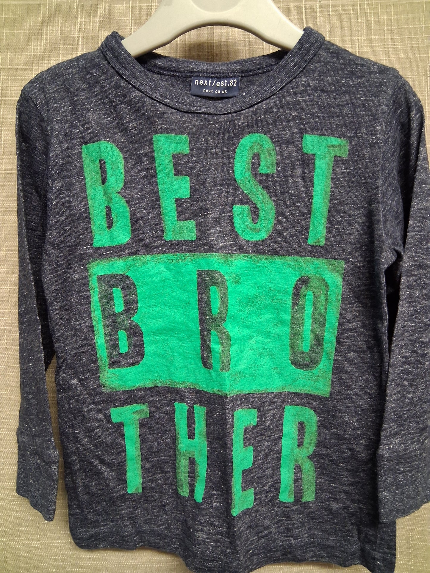 Next Boys Best Brother Long Sleeve T-Shirt Blue Age 18-24 Months