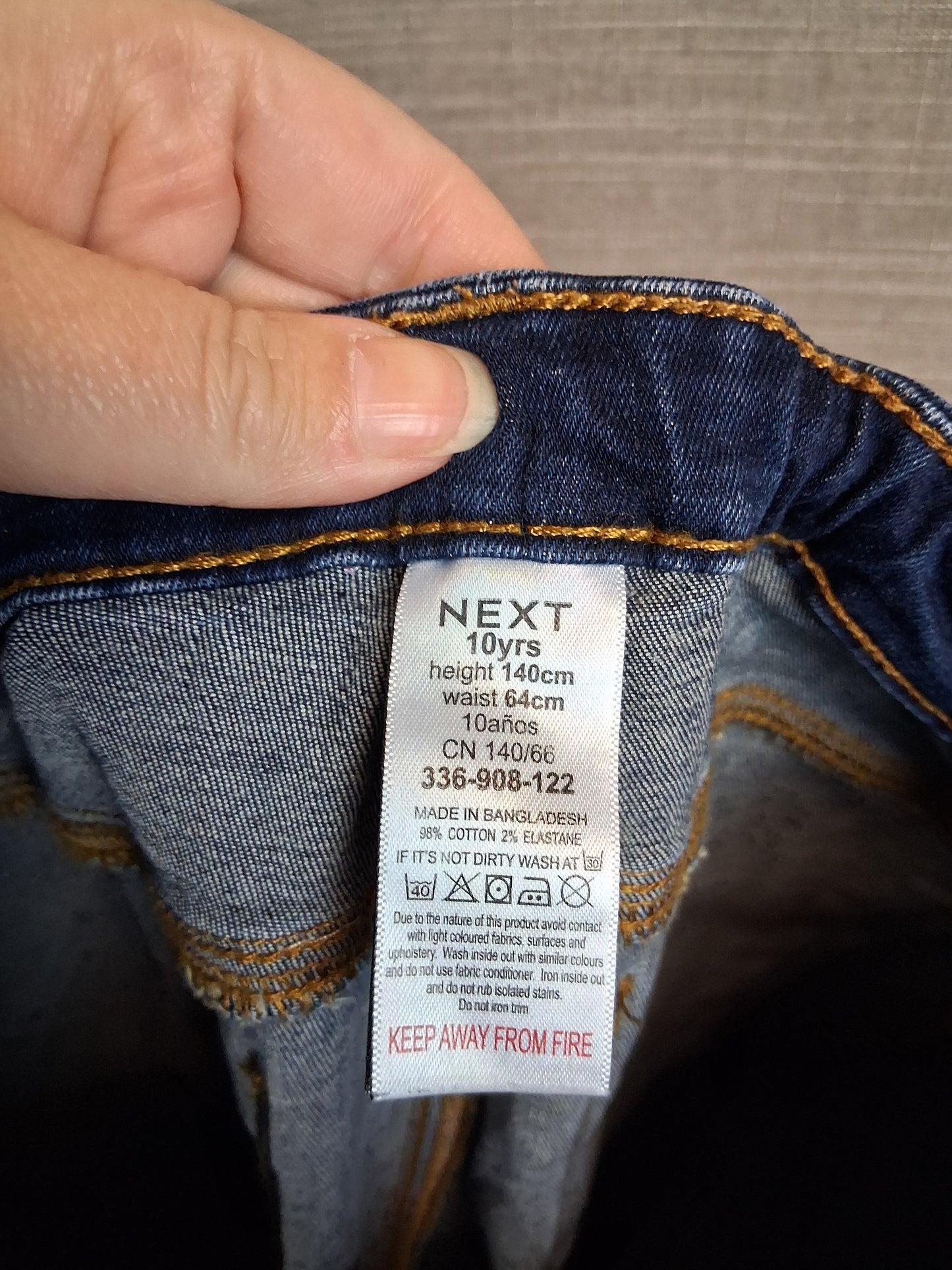 Next Boys Blue Darkwash Denim Jeans Age 10 Years