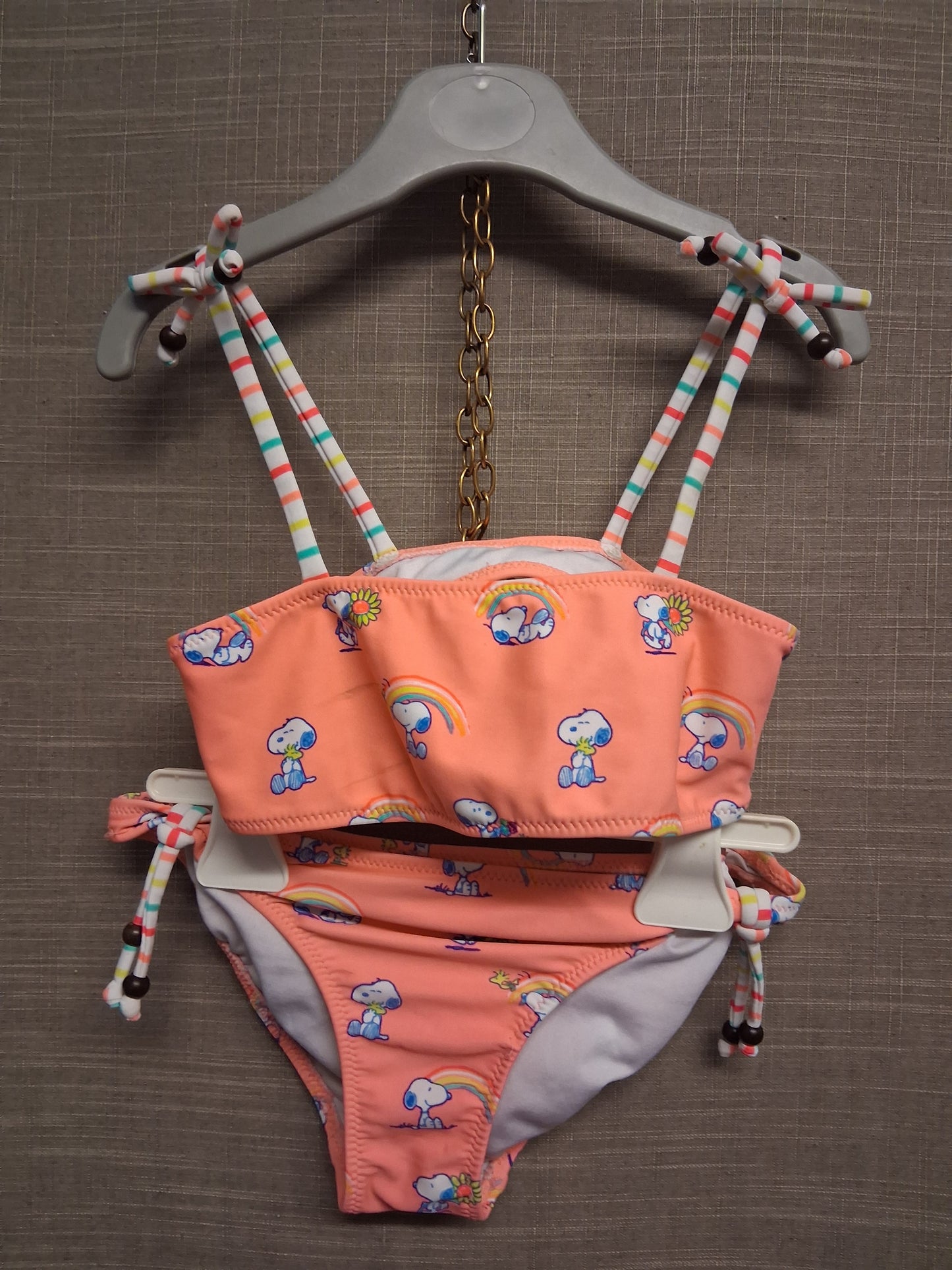 Sunuva Peanuts Snoopy Bikini 2 Piece Set Neon Pink Age 9-10 Years