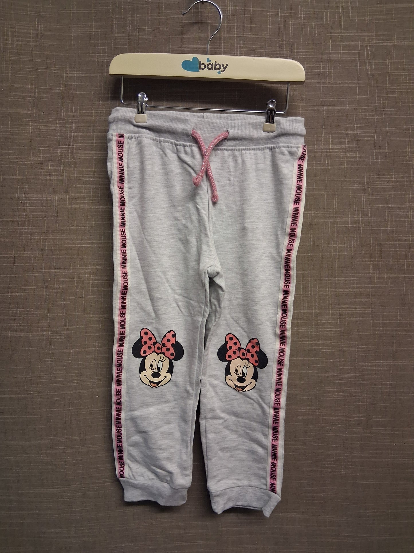 Disney Baby Minnie Mouse Girls Grey Jersey Joggers Age 2-3 Years New