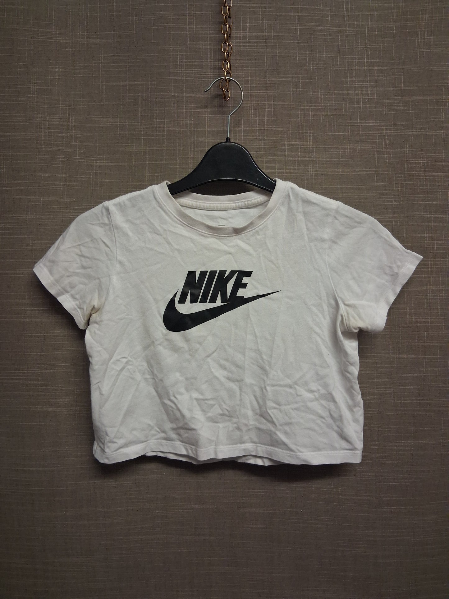 Nike Girls White Cropped Short Sleeve T-Shirt Age 8-10 Years
