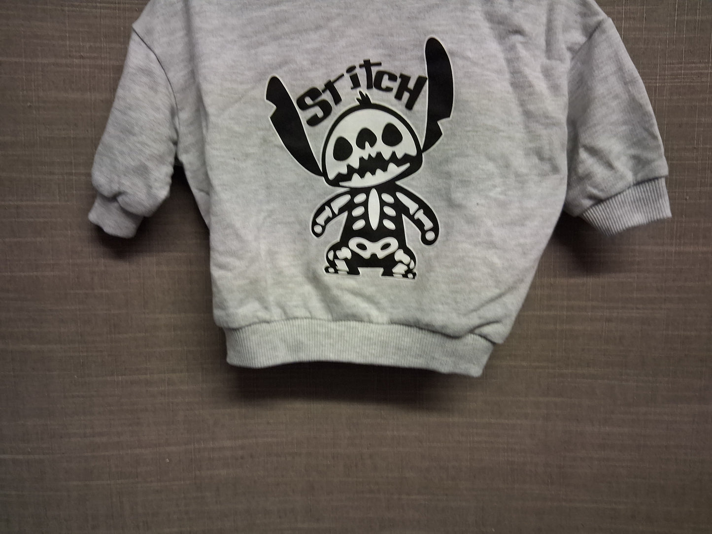 George Boys Halloween Disney  Stitch Grey Sweater Age 0-3 Months